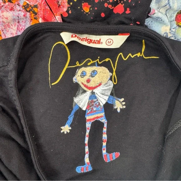 Desigual dress flowers bee 🐝 embroidered Black Floral Midi Dress - Picture 7 of 8